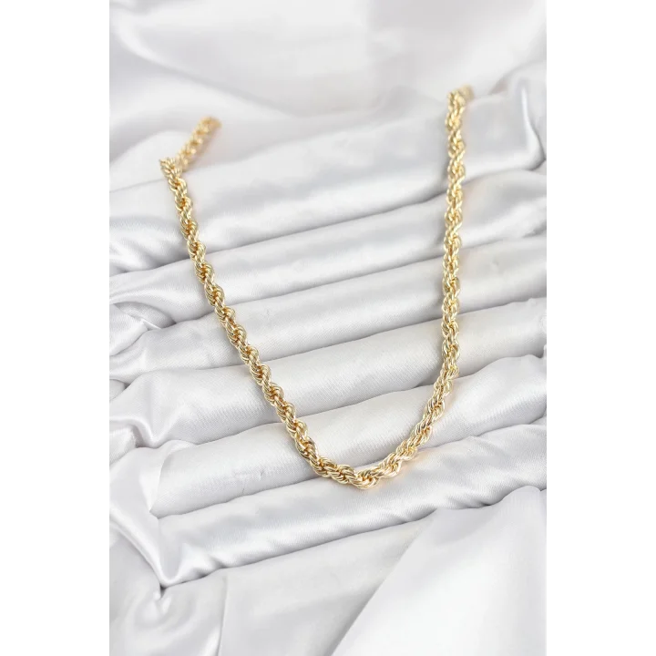 Mey İthalat® CM Burgu Model Gold Renk Pirinç 60 cm Kadın Kolye