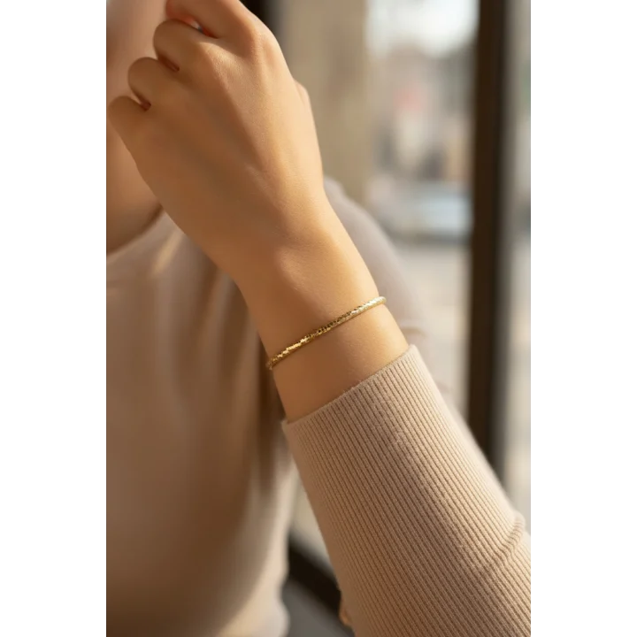 Mey İthalat® CM Gold Renk Lazer Kesim 65 mm Bilezik