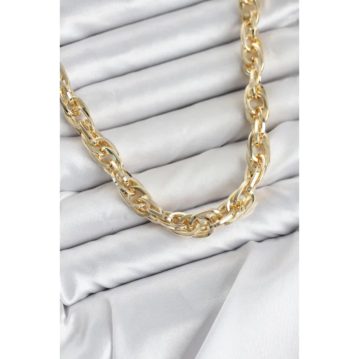 Mey İthalat® CM Kalın Burgu Model Gold Renk 60 cm Kadın Kolye
