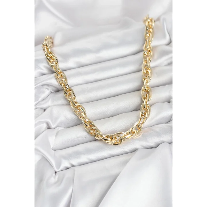 Mey İthalat® CM Kalın Burgu Model Gold Renk 60 cm Kadın Kolye