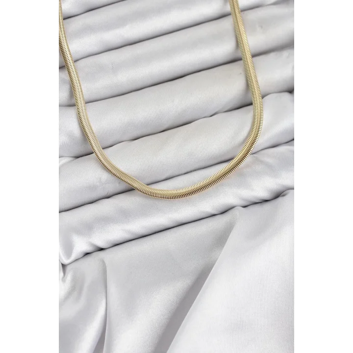 Mey İthalat® CM Yassı Yılan Zincir Model 60 cm Kadın Kolye