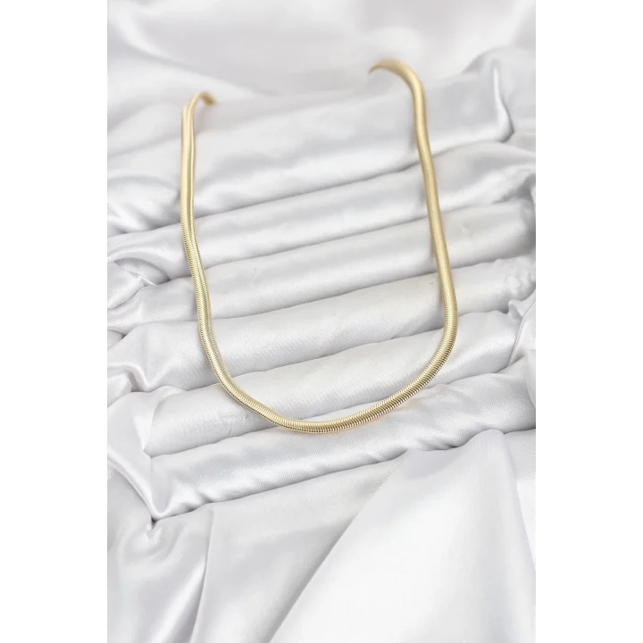 Mey İthalat® CM Yassı Yılan Zincir Model 60 cm Kadın Kolye