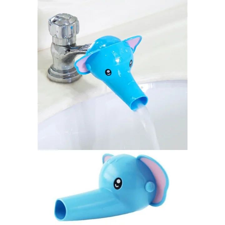 Mey İthalat®  Çocuklar İçin Eğitici ve Güvenli Musluk Uzatıcı Genişletici Başlık Aparatı Fil Figürlü