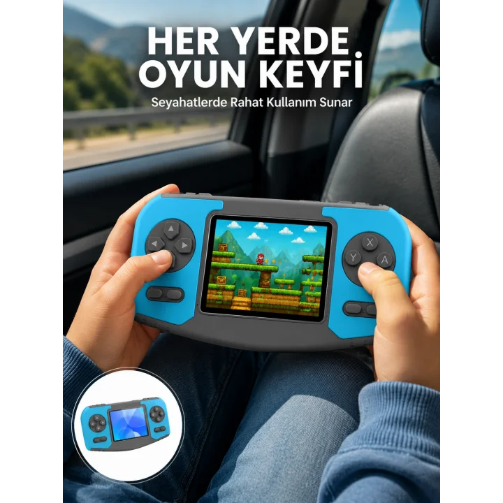 Mey İthalat® Çocuklara Özel Retro Oyun Konsolu Portatif Eğlence Cihazı