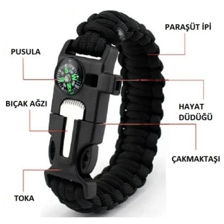 Mey İthalat® Çok Amaçlı Hayatta Kalma Bilekliği