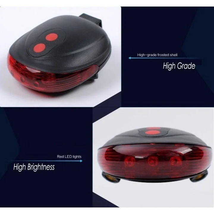 Mey İthalat®  Çok Fonksiyonlu Pilli Bisiklet Led Lazer Işığı Arka Stop ası