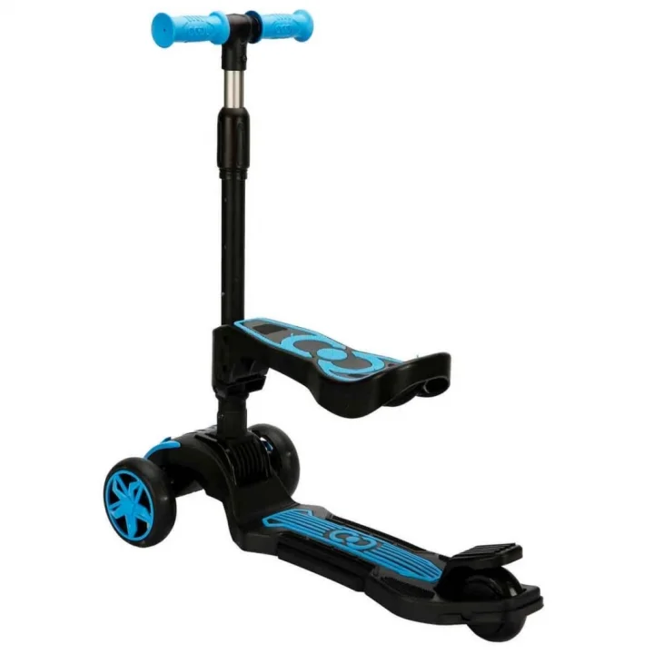 Mey İthalat® Combo 3 Tekerlekli Katlanabilir Işıklı Oturaklı Scooter