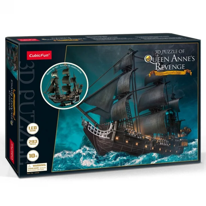Mey İthalat®  CubicFun Queen Annes Revenge 3D Puzzle 293 Parça LED Işıklı
