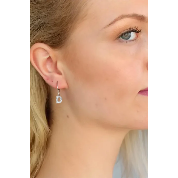 Mey İthalat® D Harf Bayan Küpe