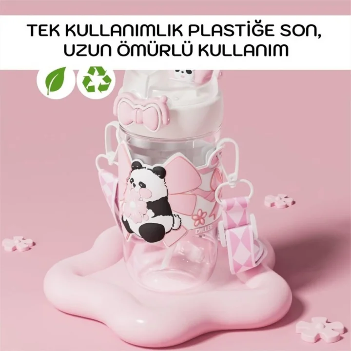 Mey İthalat® D2518 DILLER 580 ML BOYUN ASKILI TRITAN SU MATARASI