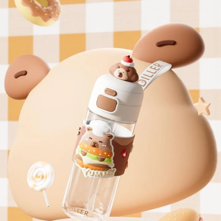 Mey İthalat® D2551 DILLER 600 ML BOYUN ASKILI TRITAN SU MATARASI