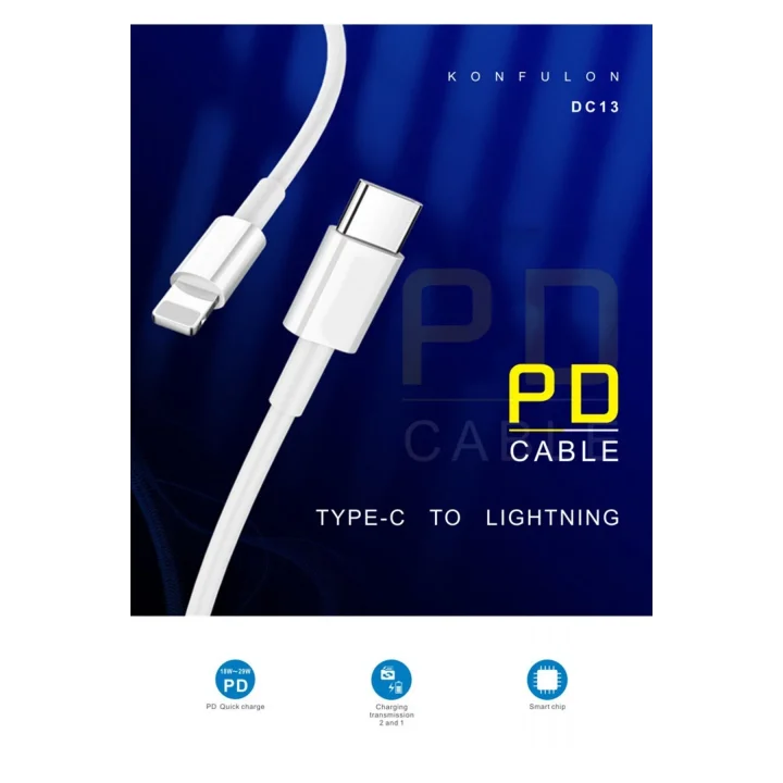 Mey İthalat®  DC13 1M 20W Type-C to Lightning Kablo iphone Uyumlu