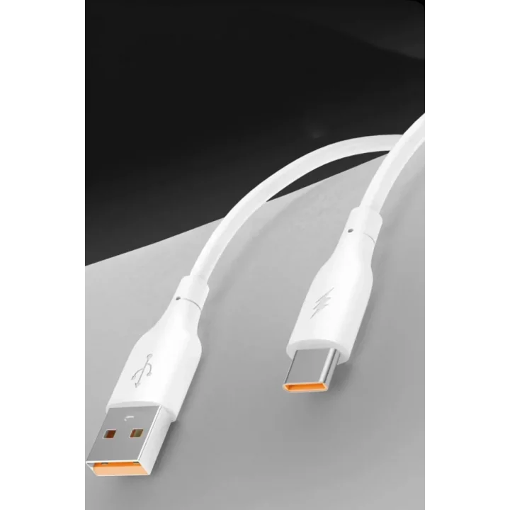 Mey İthalat®  DC65 USB to Type-C 1M 3.0A Hızlı Şarj Kablo - Beyaz