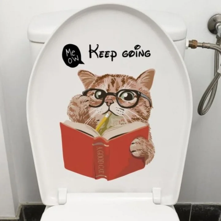 Mey İthalat® Decohandy Klozet Etiketi Keep Going Kedi