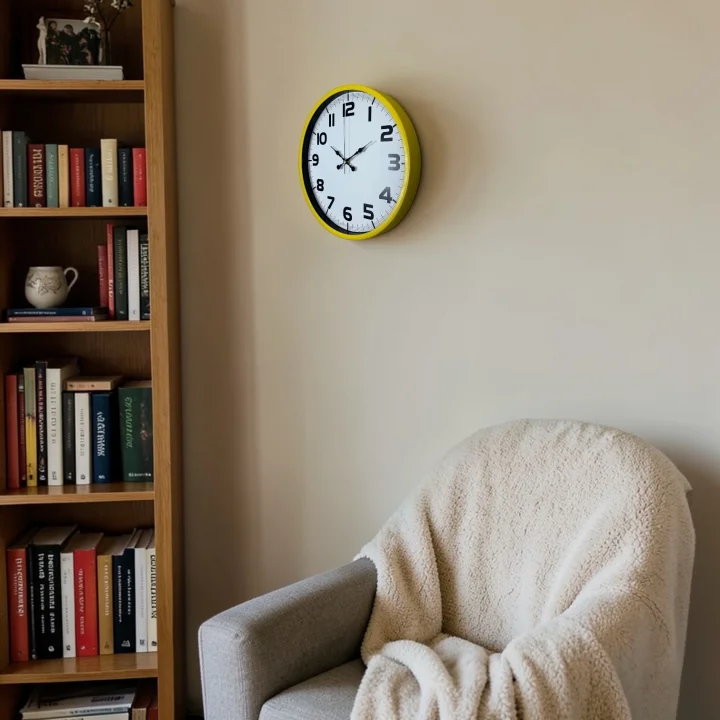 Mey İthalat® Dekoratif 36 Cm Sarı Duvar Saati