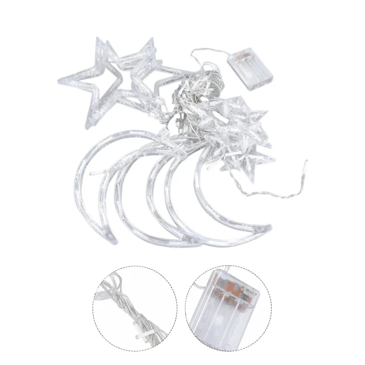 Mey İthalat® Dekoratif Ay Yıldız Perde LED Işık Ortam Aydınlatma