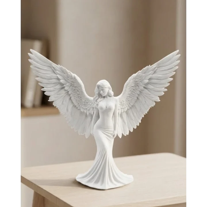 Mey İthalat® Dekoratif Melek İnsan Figürlü 3D Heykel Biblo Modern Ev Dekoru