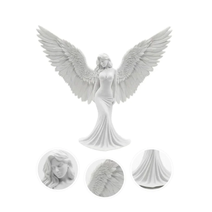 Mey İthalat® Dekoratif Melek İnsan Figürlü 3D Heykel Biblo Modern Ev Dekoru