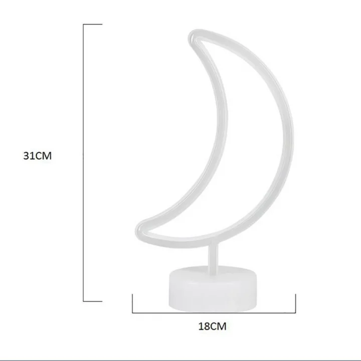 Mey İthalat®  Dekoratif Pilli Ay Tasarımlı 3D Neon Led Masa Ve Gece ası