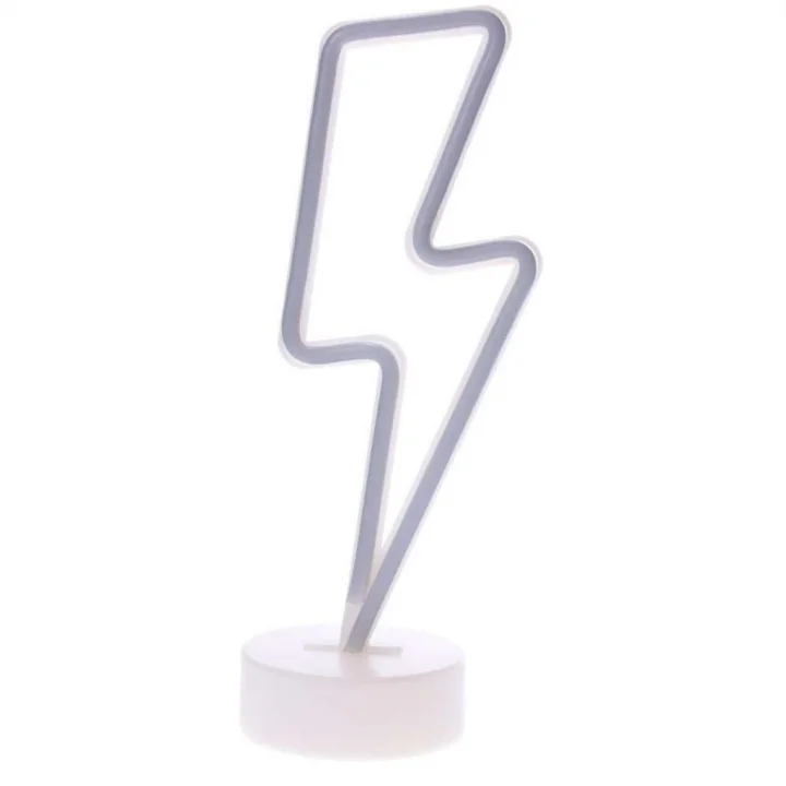 Mey İthalat®  Dekoratif Şimşek Şeklinde Pilli Neon Led a Süs Masa ası