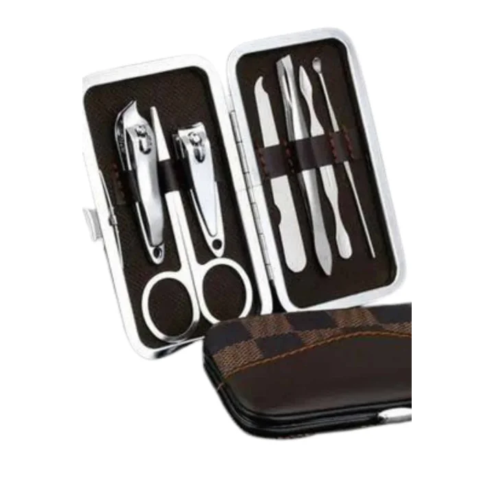 Mey İthalat® Deri Çanta Hediyeli 7 Parça Manikür-Pedikür Tırnak Bakım Seti