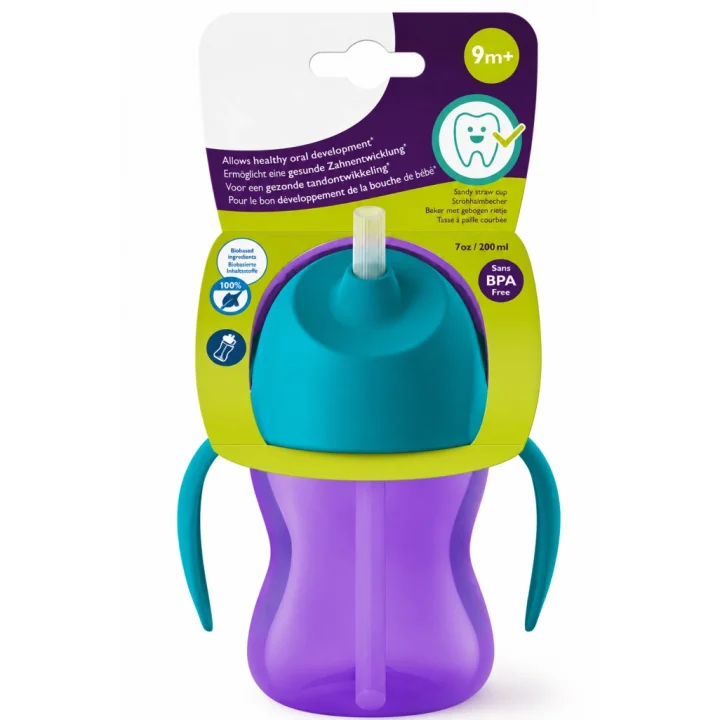 Mey İthalat® Desenli Pipetli Bardak 200 ml Kız