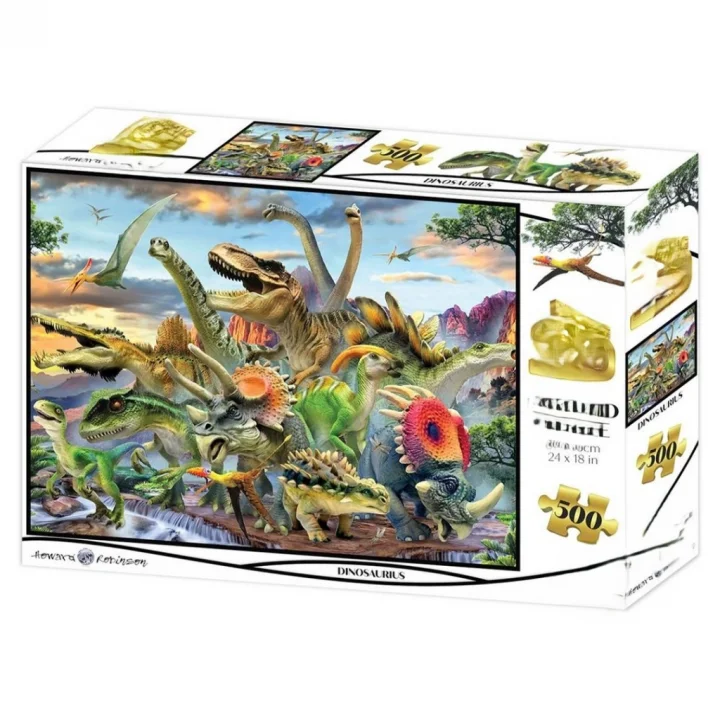 Mey İthalat® Dinozorlar 500 Parça Yetişkin Puzzle