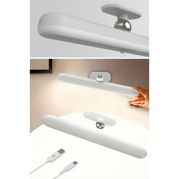 Mey İthalat®  Dokunmatik USB İle Şarj Olabilen 27 cm Led Aydınlatma Makyaj Aynası Işığı