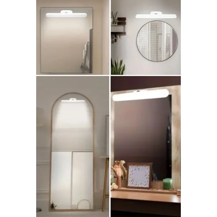 Mey İthalat®  Dokunmatik USB İle Şarj Olabilen 27 cm Led Aydınlatma Makyaj Aynası Işığı