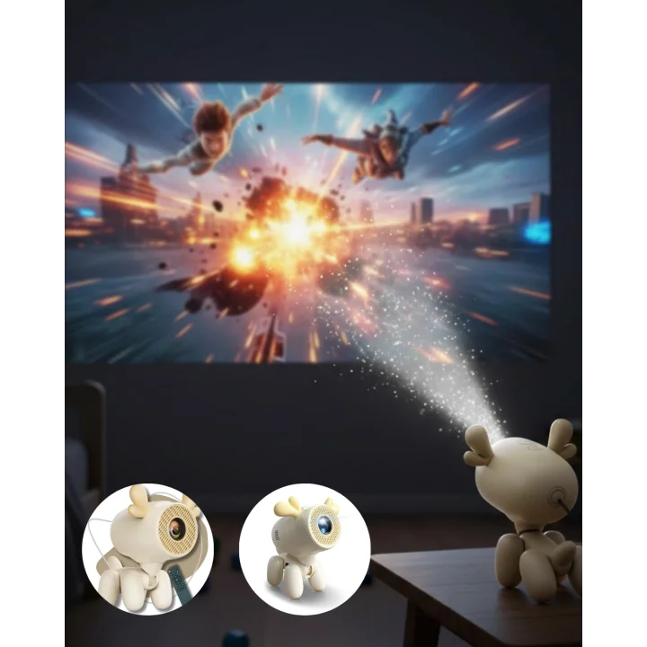 Mey İthalat® Döner Başlıklı Akıllı Projeksiyon HDMI USB TF Girişli