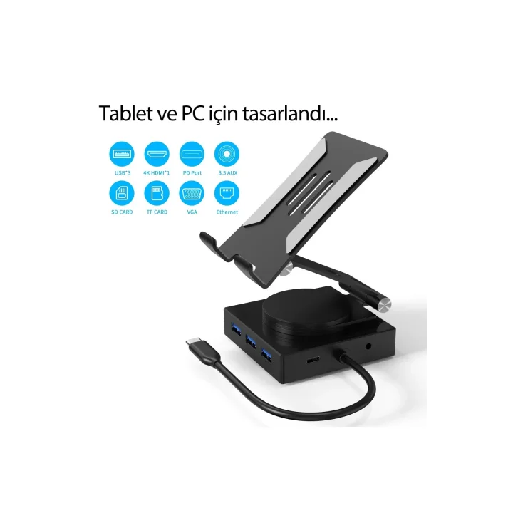 Mey İthalat®  Dönüştürücü 10in1 Hub 116 - Gri