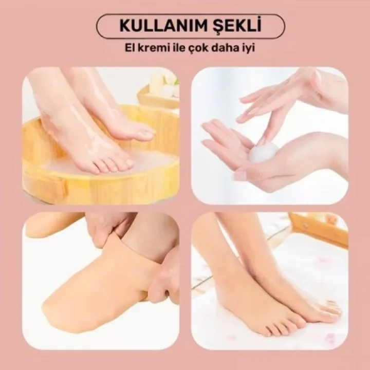 Mey İthalat® Ekstra Kalın Silikon Jel Ayak Nemlendirici Çorap