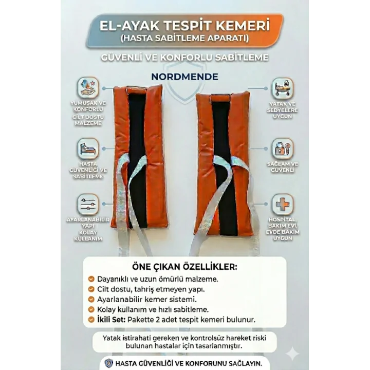 Mey İthalat® El Ayak Tespit Kemeri | Hasta Sabitleme Aparatı | NORDMENDE