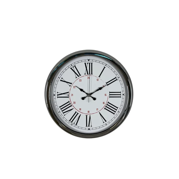 Mey İthalat®  Elegance 40 Cm Krom Metal Duvar Saati