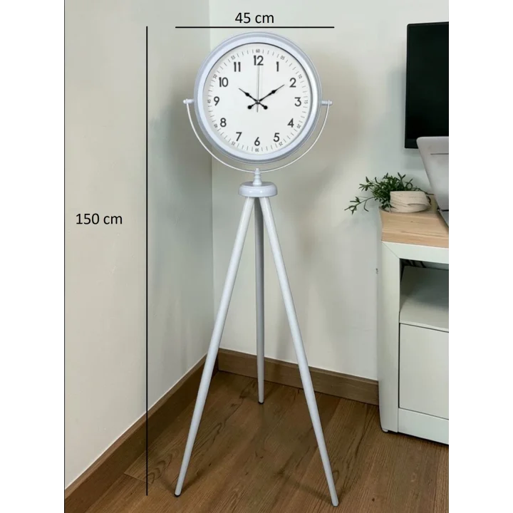 Mey İthalat® Elegance Beyaz Tripod Ayaklı Saat