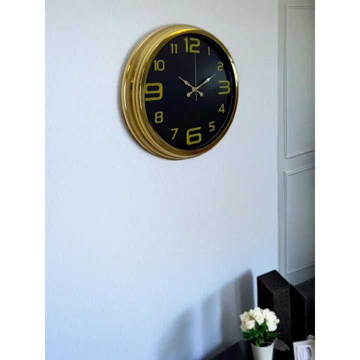 Mey İthalat® Elegance Gold Luxury 40 Cm Metal Duvar Saati