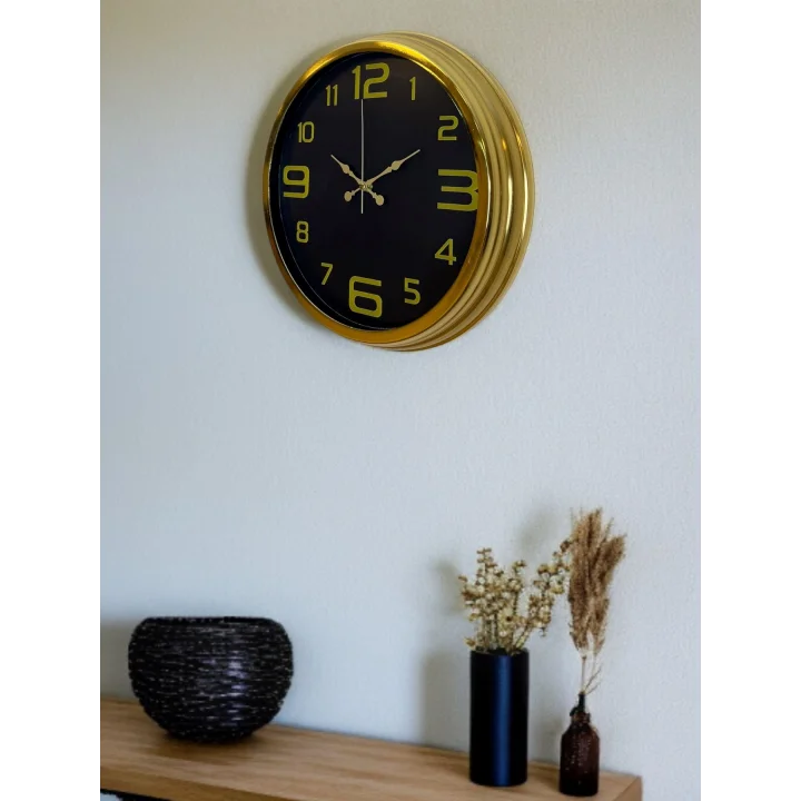 Mey İthalat® Elegance Gold Luxury 40 Cm Metal Duvar Saati