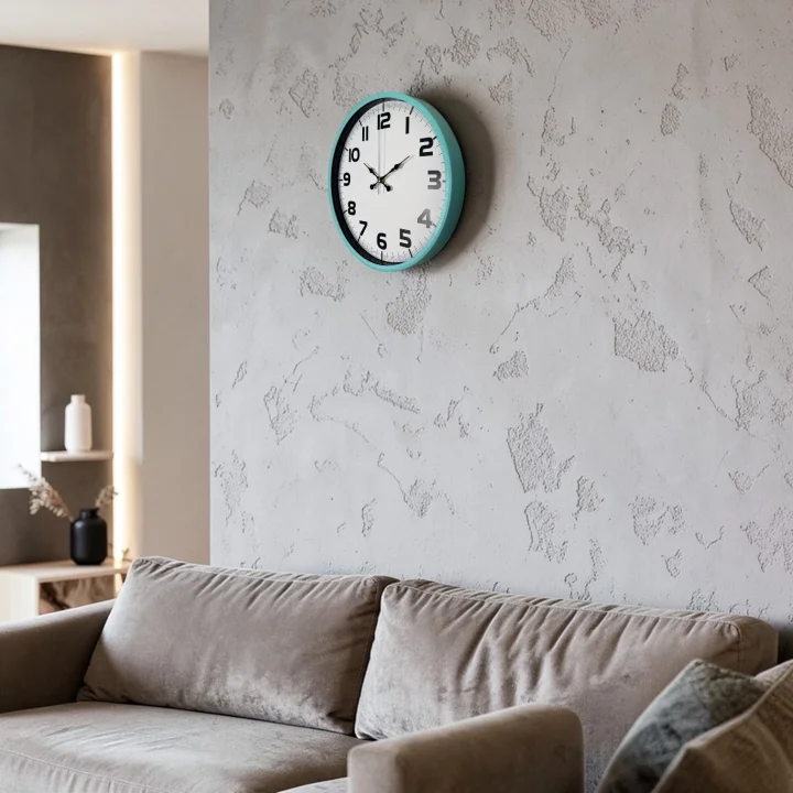 Mey İthalat® Elegance Turkuaz 36 Cm Duvar Saati