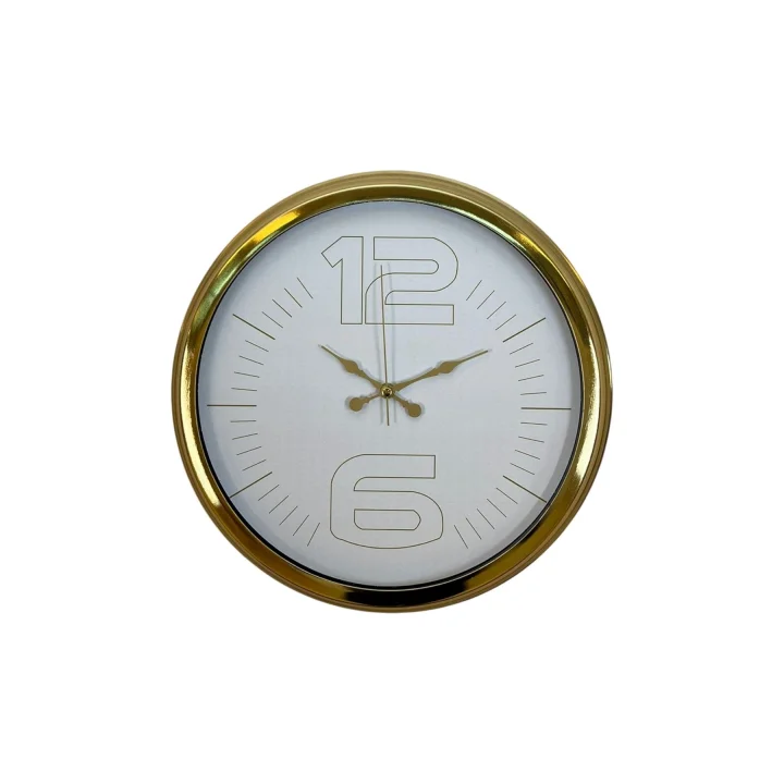 Mey İthalat® Elegant White Gold 40 Cm Metal Duvar Saati