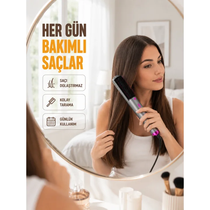 Mey İthalat® Elektriklenme Önleyici İyonik Saç Şekillendirme Fırçası