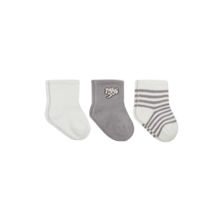 Mey İthalat® Elephant Boy 3lü Penye Soket Çorap 10135 Ekru