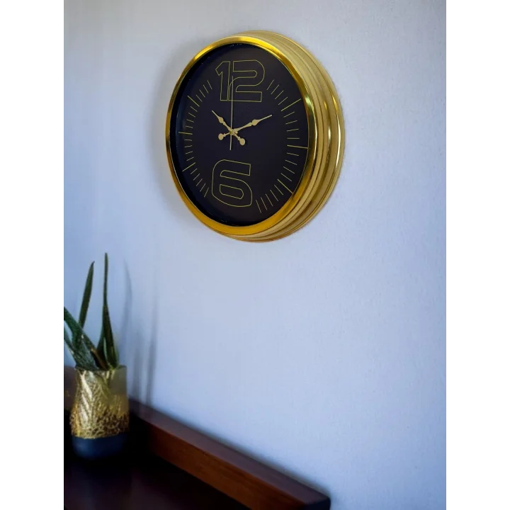 Mey İthalat® Elite Luxury Gold 40 Cm Metal Duvar Saati