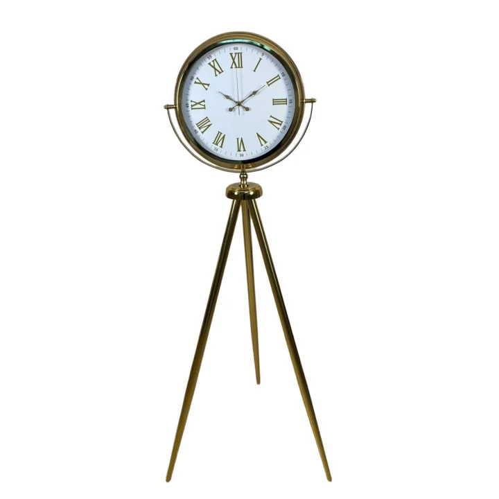 Mey İthalat® Elite Roma Rakamlı Gold Tripod Ayaklı Saat