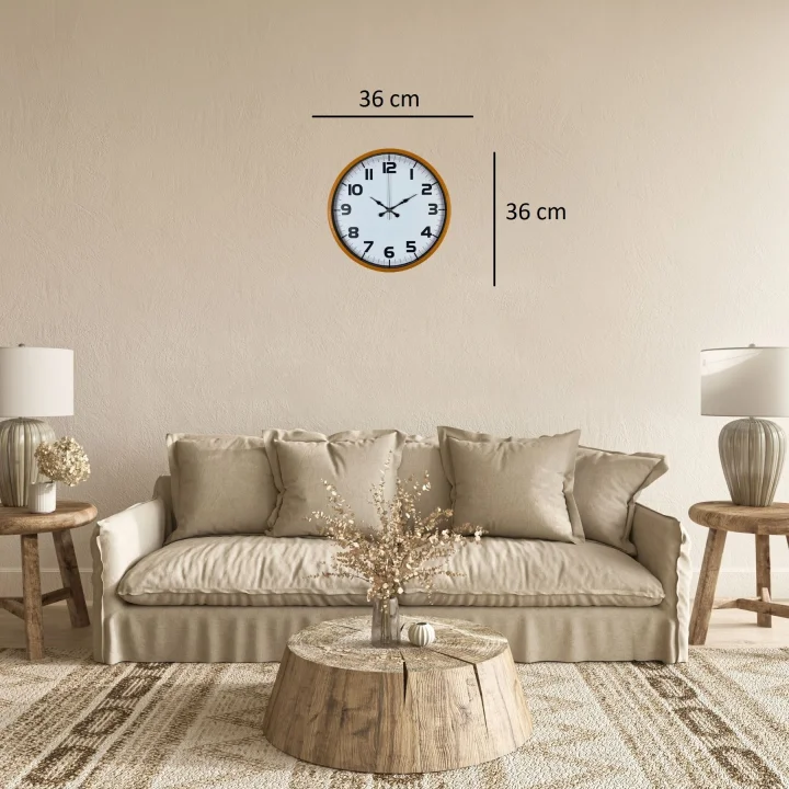 Mey İthalat® Elite Turuncu 36 Cm Şık Duvar Saati