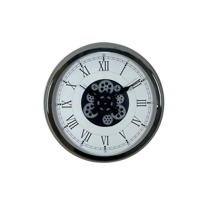 Mey İthalat®  Empire 60 Cm Çarklı Krom Duvar Saati