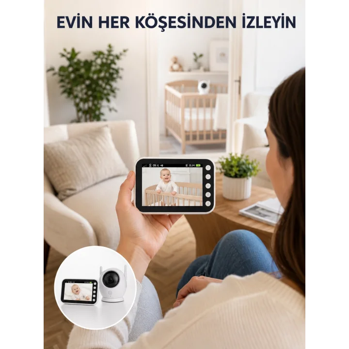 Mey İthalat® Enerji Tasarruflu Bebek İzleme Kamerası Gece Görüşlü Yeni Nesil