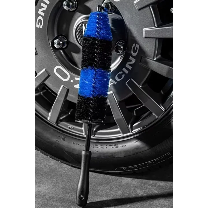 Mey İthalat® Ergonomik Saplı Jant ve Lastik Temizleme Fırçası – Araç Detay Temizliği İçin Güçlü Kıllı Detay Fırçası