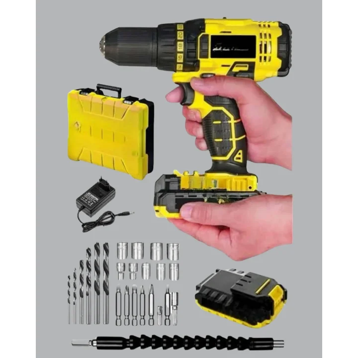 Mey İthalat® Ergonomik Tasarımlı 12V Matkap | 2 Vitesli, LED Aydınlatmalı ve Dayanıklı