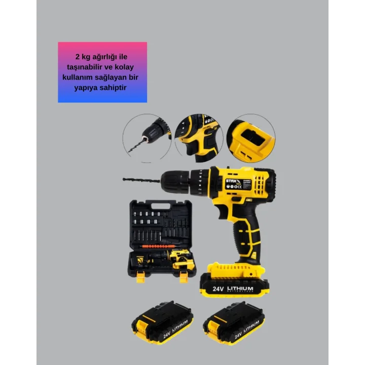 Mey İthalat® Ergonomik Tasarımlı 12V Matkap | 2 Vitesli, LED Aydınlatmalı ve Dayanıklı