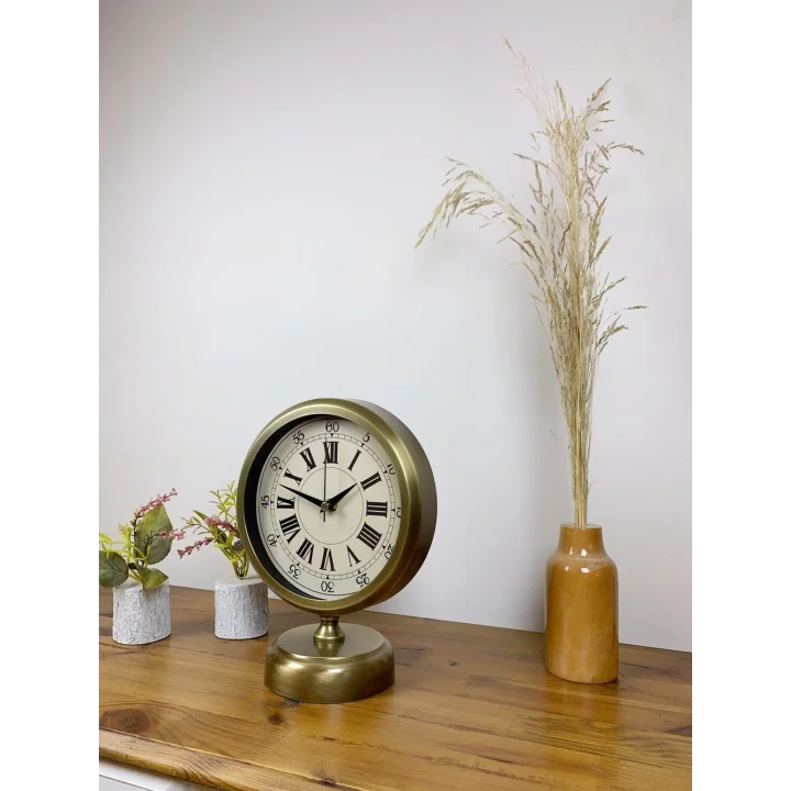 Mey İthalat® Eskitme Metal Orient Masa Saati 25×20 cm